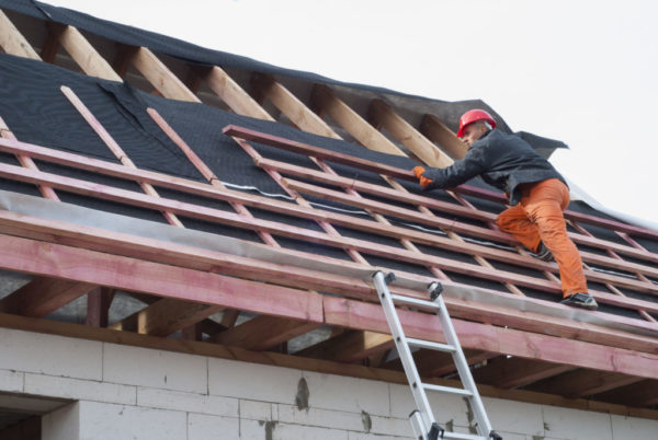 Commercial pitched roof installation